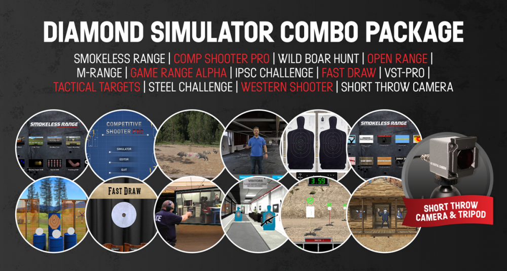 2024 Diamond Smokeless Range® Simulator Combo Package - all 13 software (Short-Throw)