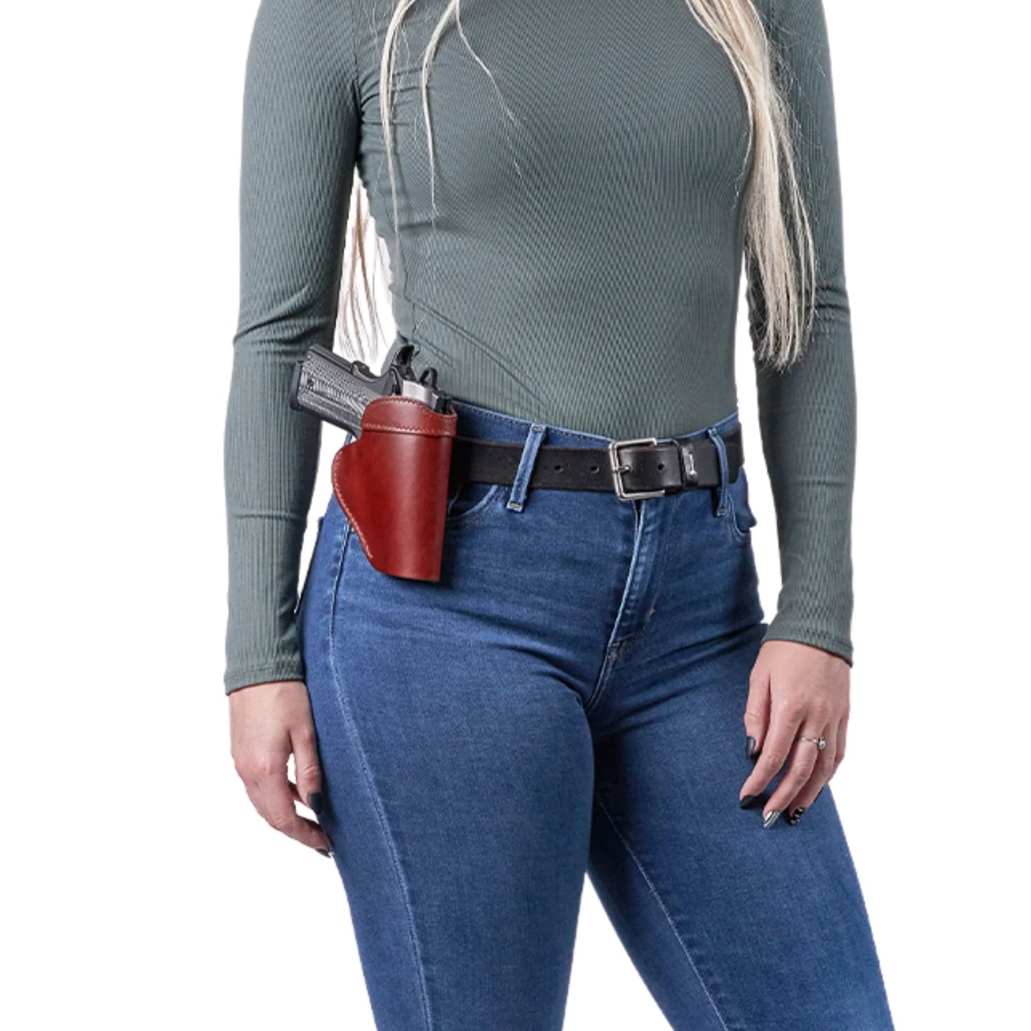 UNISEX INSIDE WAISTBAND LEFT-HANDED LEATHER HOLSTER